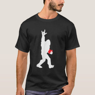 Bigfoot Holding Herz Valentinstag I Liebe You Ha T-Shirt