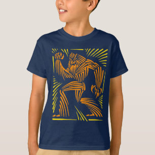 Bigfoot-Holzschnitt-Grafik- KinderT-Shirt T-Shirt