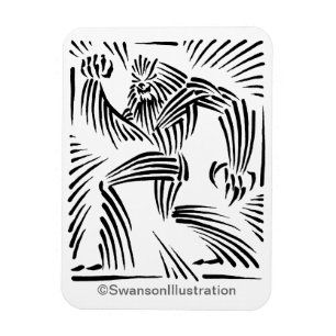 Bigfoot-Holzschnitt-Grafik-Magnet Magnet