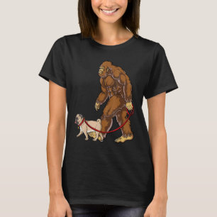 Bigfoot-Hunde-Spaziergang-Pug-Männer-Frauen-Sasqua T-Shirt