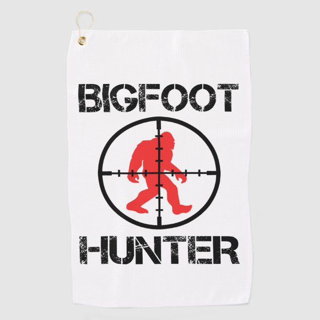 Bigfoot Hunter Funny Bigfoot Lover Golfhandtuch (Vorderseite)