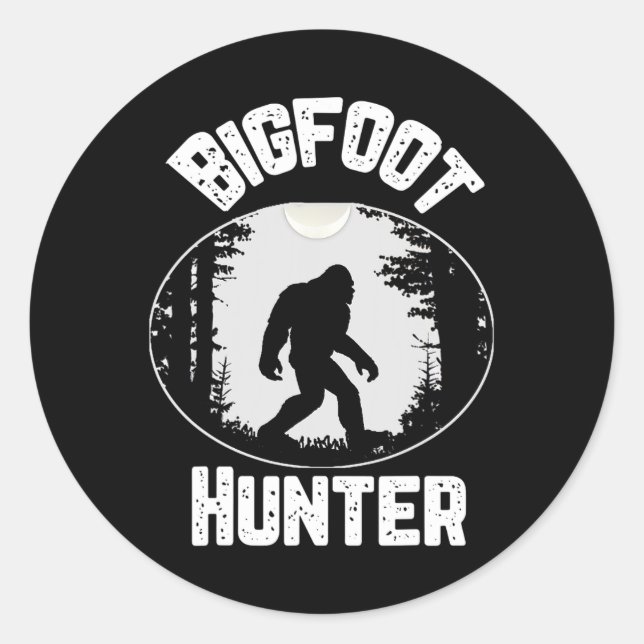 Bigfoot Hunter Sasquatch Funny Spaß Runder Aufkleber (Vorderseite)