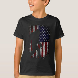 Bigfoot Ich glaube Sasquatch American Flag Silhoue T-Shirt