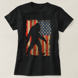 Bigfoot Ich glaube Sasquatch Patriot American Flag T-Shirt