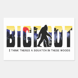Bigfoot im Holzsticker, Bigfoot hide & seek Rechteckiger Aufkleber