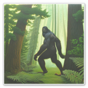 Bigfoot im Wald Aufkleber