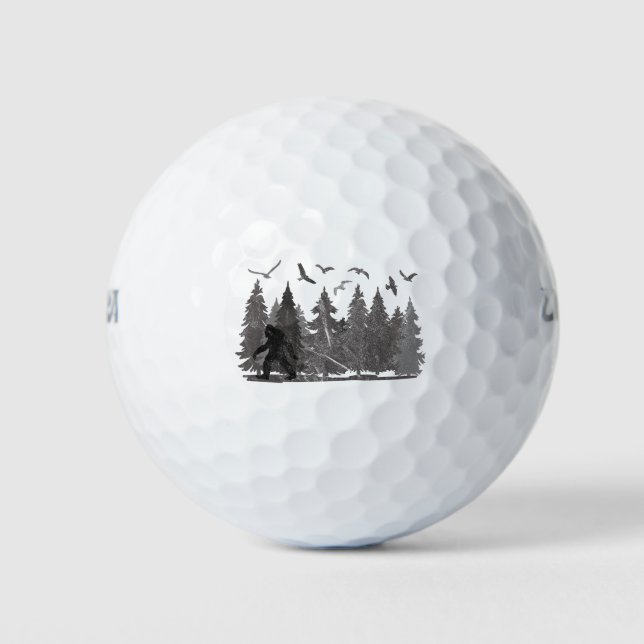 Bigfoot im Wald Sasquatch Yeti Golfball (Vorderseite)