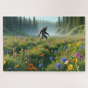 Bigfoot in Bloom, Bigfoot in der Wildblumen Landsc Puzzle