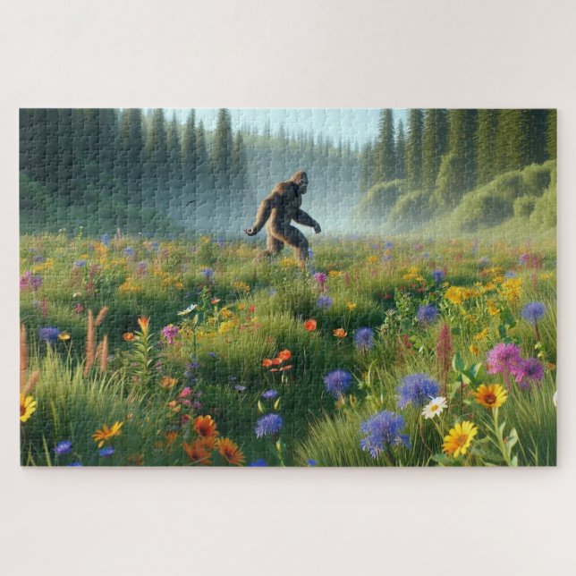 Bigfoot in Bloom, Bigfoot in der Wildblumen Landsc Puzzle (Horizontal)