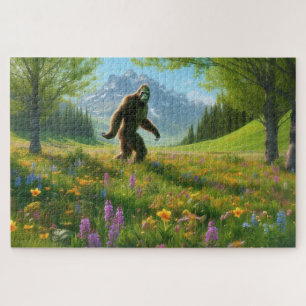 Bigfoot in Bloom, Bigfoot in der Wildblumen Landsc Puzzle