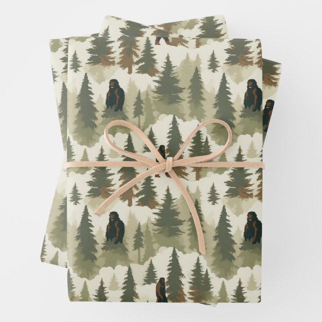 Bigfoot In the Forest Geschenkpapier Set (Beispiel)