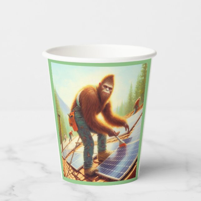 Bigfoot Installation von Solarmodulen Pappbecher (Vorderseite)