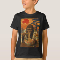 Bigfoot isst japanische Ramen-Nudeln Lustige Gesch