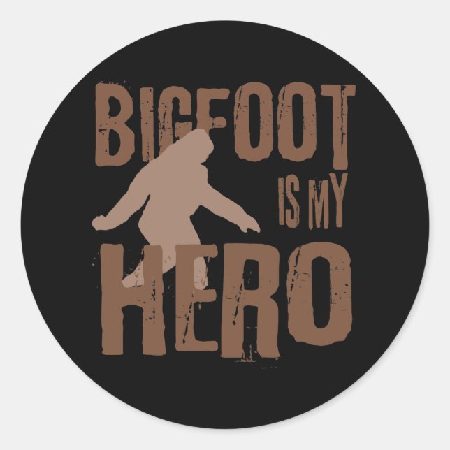 Bigfoot ist mein Held Runder Aufkleber (Vorderseite)