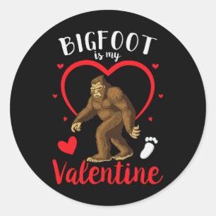 Bigfoot ist mein Valentine Pajama Bigfoot Valentin Runder Aufkleber