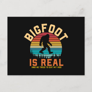 Bigfoot ist real   Bigfoot Retro Design Postkarte