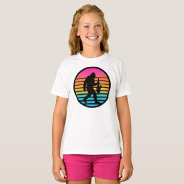 Bigfoot-Jazz-Saxophon-Retro-Sonnenuntergangs-Desig T-Shirt