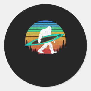 Bigfoot Kajak paddeln See weißes Wasser Kanu Runder Aufkleber