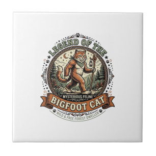 Bigfoot Katze Bigfoot Sasquatch Katze Vintage Vekt Fliese