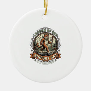 Bigfoot Katze Bigfoot Sasquatch Katze Vintage Vekt Keramik Ornament