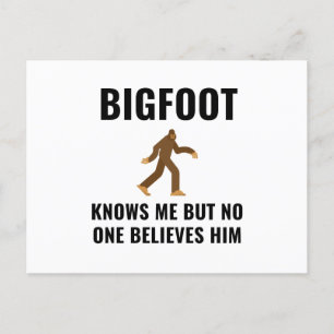 BIGFOOT KENNT MICH ANKÜNDIGUNGSPOSTKARTE