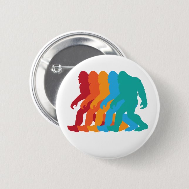 Bigfoot knöpft Retro Entwurf Button (Vorne & Hinten)