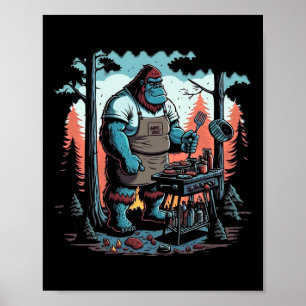 Bigfoot Koch Grill Grillen Master Byrbecue Poster