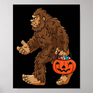 Bigfoot Kürbislaterne Fun Halloween Boys Kids Sas Poster