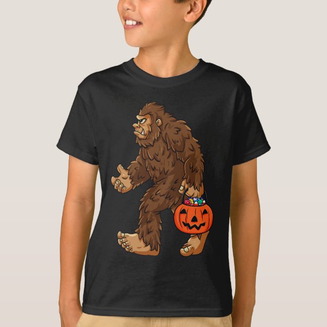 Bigfoot Kürbislaterne Fun Halloween Boys Kids Sas T-Shirt (Vorderseite)