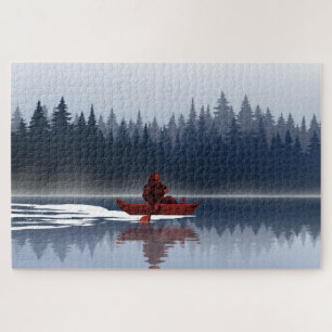 Bigfoot Lake Canoe Wilderness Pine Forest Puzzle