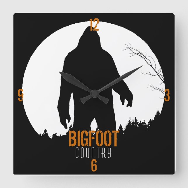 Bigfoot-Land-Uhr Quadratische Wanduhr (Vorderseite)