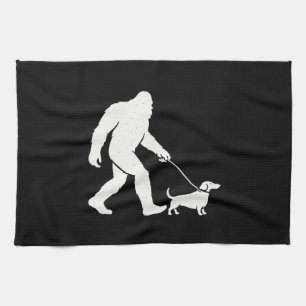 Bigfoot laufender Dachshund Lustiger Wiener Hund D Geschirrtuch