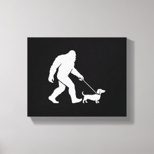 Bigfoot laufender Dachshund Lustiger Wiener Hund D Leinwanddruck