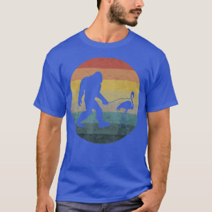 Bigfoot laufender Flamingo Lustig Retro Vintage T-Shirt
