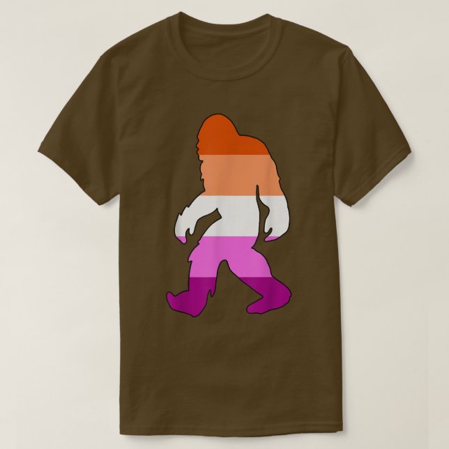 Bigfoot Lesbian Pride Flag Sasquatch LGBTQ Alliga  T-Shirt (Design vorne)