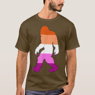 Bigfoot Lesbian Pride Flag Sasquatch LGBTQ Alliga  T-Shirt