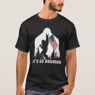 Bigfoot Let's Go Brandon Camping T-Shirt