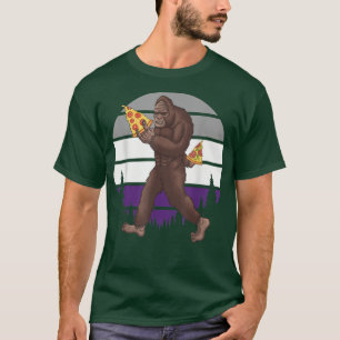 Bigfoot LGBT-Q Retro Sasquatch Pizza Lover Asexual T-Shirt