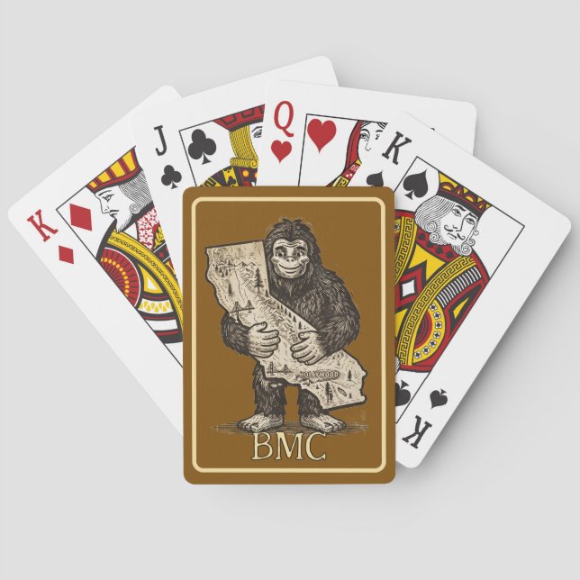 Bigfoot Liebt Spielkarten Monogramm (Rückseite)