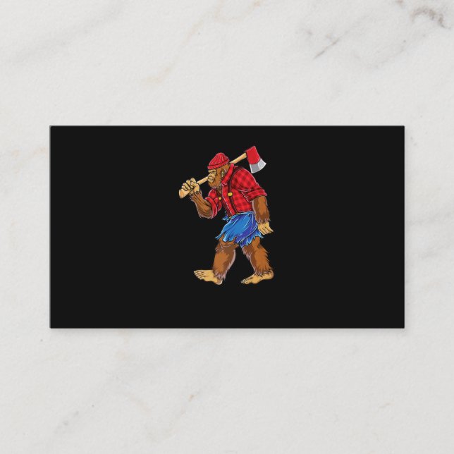 Bigfoot Lumberjack T Shirt Sasquatch Carpenter Men Visitenkarte (Vorderseite)