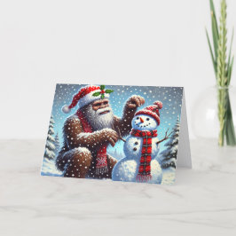 Bigfoot macht Schneemann Weihnachten