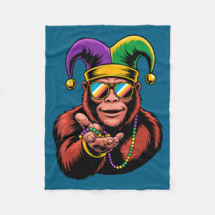Bigfoot Mardi Gras Lustiger Karneval Mit Narrenper Fleecedecke