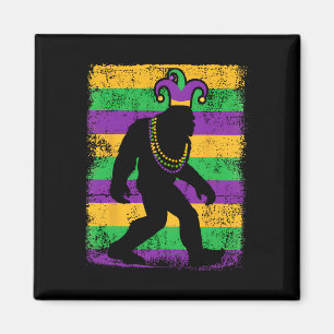 Bigfoot Mardi Gras Sasquatch Funny Men Kinder Gesc Magnet