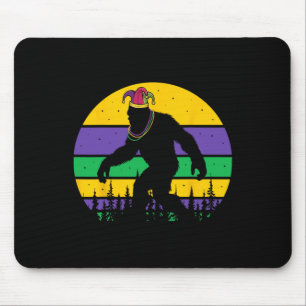 Bigfoot Mardi Gras Sasquatch Funny Men Kinder Gesc Mousepad