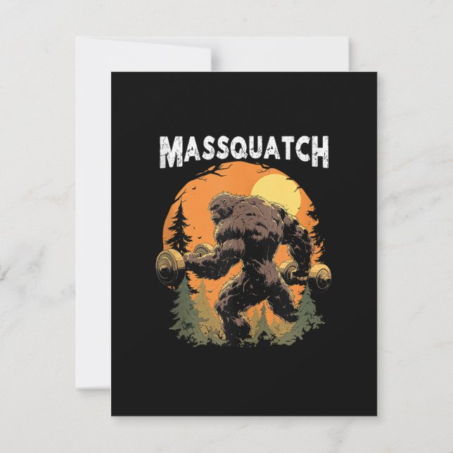 Bigfoot Massquatch Lustig  Einladung (Rückseite)