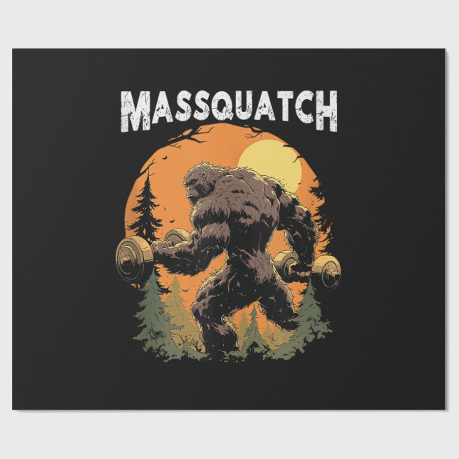 Bigfoot Massquatch Lustig  Geschenkpapier (Flach)