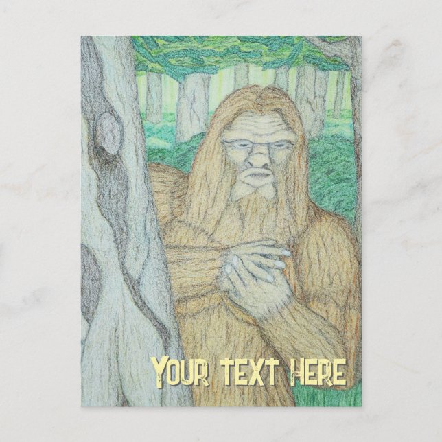 Bigfoot-Meme-Parodie Postkarte (Vorderseite)