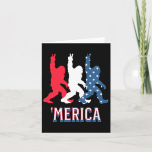 Bigfoot merica Red White Blue Peace Zeichen 4. Ju Karte