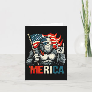 Bigfoot Merica Rock American Flag Patriotic 4. Karte
