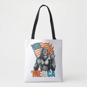 Bigfoot Merica Rock Amerikanische Flagge